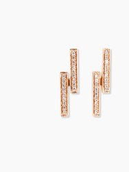 Parallels Bar Diamond Earrings - Rose Gold