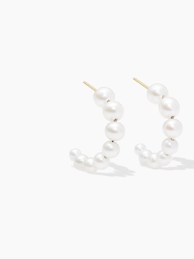 Yasmine New York Pearl Graduating Hoop Earrings product