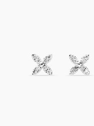 Petals Diamond Earrings - White Gold