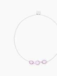 Pink Sapphire Diamond Bracelet - White Gold