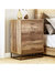 4 Drawer Wood Storage Dresser With Easy Pull Handle And Metal Frame For Bedroom, Living Room, Hallway, And Office