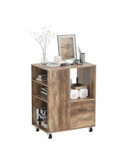 Year Color Mobile Wood Office Storage Cabinet With Drawers And Shelves For Home Office product