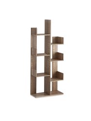 Rustic Wood Freestanding Industrial Bookshelf For Storage In Bedroom, Living Room, And Office - Brown