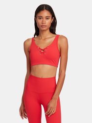 Rib Football Bra - Red