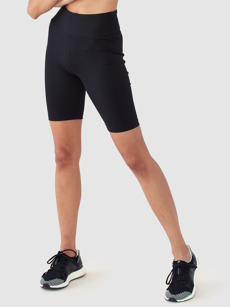 Ribbed Biker Short - Black