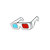 3D Glasses Pin - Red