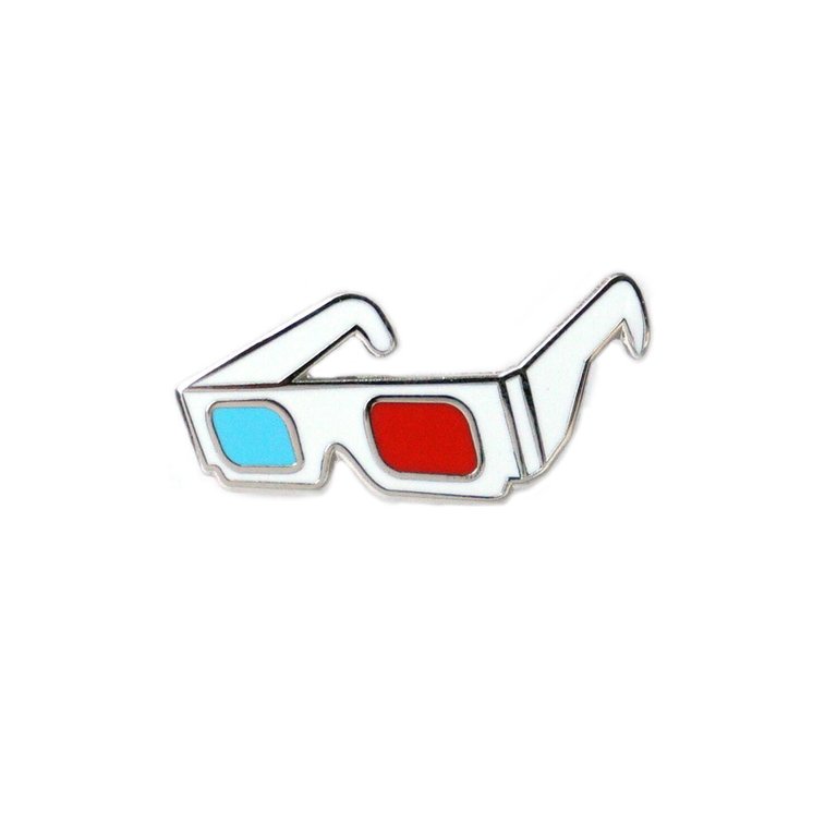 3D Glasses Pin - Red