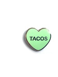 Tacos Candy Heart Lapel pin - Green