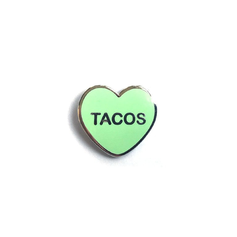 Tacos Candy Heart Lapel pin - Green
