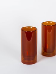 Double-Wall 6oz Glasses - Set of Two - Amber