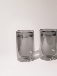 Double-Wall 6oz Glasses - Set of Two - Gray
