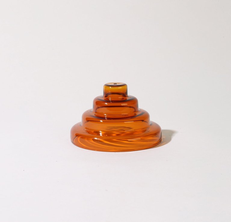 Glass Incense Holder - Amber