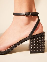 Diana Block Sandal In Black Leather