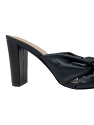Hazel Knotted Dress Sandal In Black Leather - Black Leather
