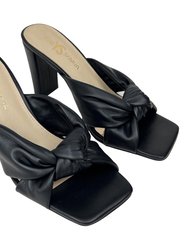 Hazel Knotted Dress Sandal In Black Leather