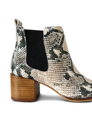 Melissa Chelsea Boot In Natural Snake Leather - Natural Snake Leather