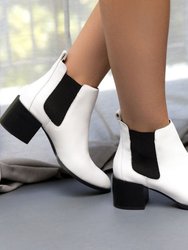 Melissa Chelsea Boot In White Leather