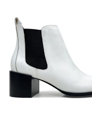 Melissa Chelsea Boot In White Leather - White Leather