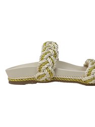 Michelle Braided Sandal In Gold - Gold Multi