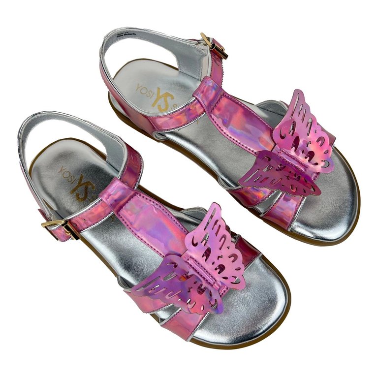 Miss Butterfly Sandal In Rainbow Iridescent - Kids