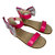 Miss Cambelle Crystal Bow Sandal In Hot Pink Patent - Kids - Hot Pink Patent