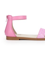 Miss Cambelle Glitter Sandal In Pink - Kids - Pink