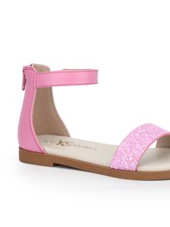 Miss Cambelle Glitter Sandal In Pink - Kids