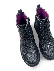 Miss Christie Boot In Black Glitter - Kids