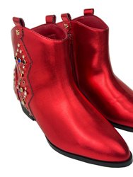 Miss Dallas Gem Western Boot In Red - Kids