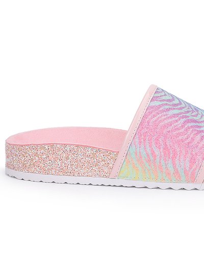 Yosi Samra Miss Elsa Slide In Zebra Rainbow Glitter - Kids product