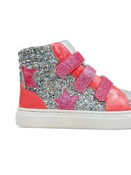 Miss Hannah Sneaker In Pink/Silver - Kids - Pink/Silver