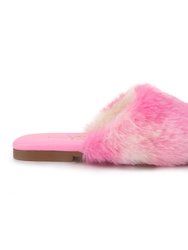 Miss Nora Slide In Pink Multi - Kids - Pink Multi Faux Fur