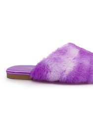 Miss Nora Slide In Purple Multi - Kids - Purple Multi Faux Fur