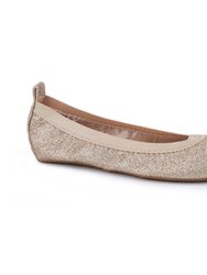 Miss Samara Ballet Flat In Gold Glitter - Kids