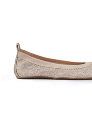 Miss Samara Ballet Flat In Gold Glitter - Kids - Gold