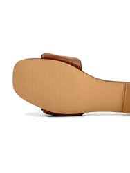 Naomi Ruched Sandal In Whiskey