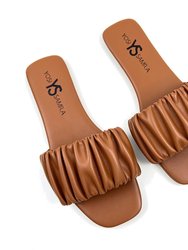 Naomi Ruched Sandal In Whiskey