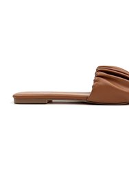 Naomi Ruched Sandal In Whiskey - Whiskey