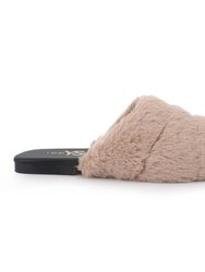 Nora Slide In Beige Faux Fur - Beige Faux Fur