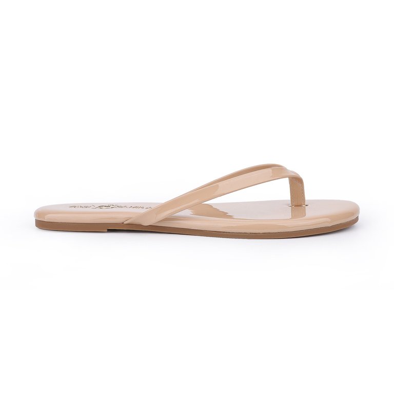 Rivington Flip Flop In Nude Patent - Nude Patent