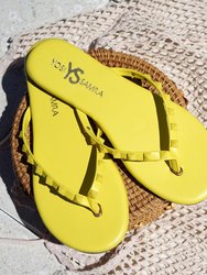 Rivington Stud Flip Flop In Canary Yellow