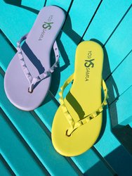 Rivington Stud Flip Flop In Canary Yellow