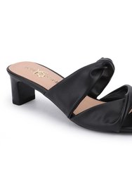 Rowan Heeled Slide In Black