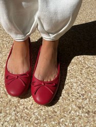 Sadie Ballet Flat In Red Nappa Leather