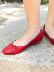 Sadie Ballet Flat In Red Nappa Leather