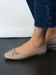 Sadie Ballet Flat In Taupe Nappa Leather