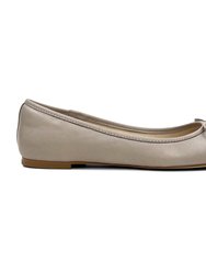 Sadie Ballet Flat In Taupe Nappa Leather - Taupe Leather