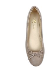 Sadie Ballet Flat In Taupe Nappa Leather