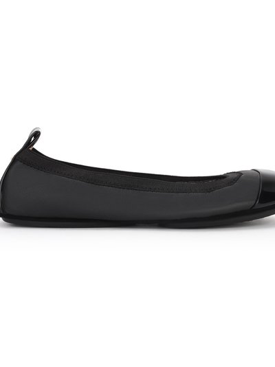 Yosi Samra Samantha Cap Toe Foldable Ballet Flat In Black / Black product