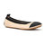 Samantha Cap Toe Foldable Ballet Flat In Nude/Black